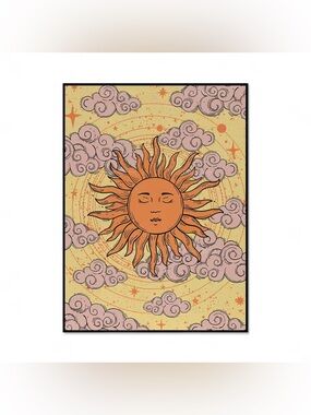 Bohemian Tarot Sun Clouds Tapestry Wall Decor